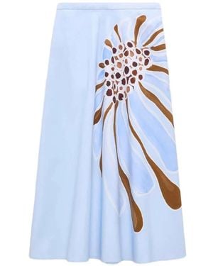 Dorothee Schumacher Falda midi con estampado floral - Azul