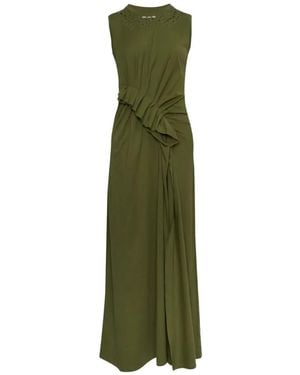 Ulla Johnson Vestido Midi Jeune Con Volantes - Verde