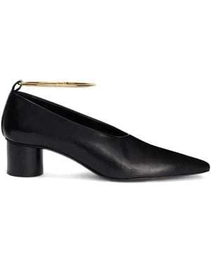 Jil Sander Ring Detachable-Metal Court Shoes - Black