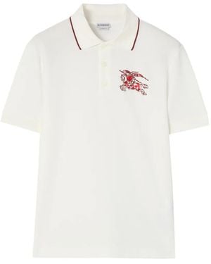 Burberry Heart Knight Cotton Polo Shirt - White