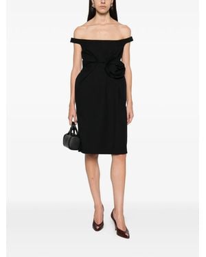 Magda Butrym Off-Shoulder Rosette-Detail Dress - Black