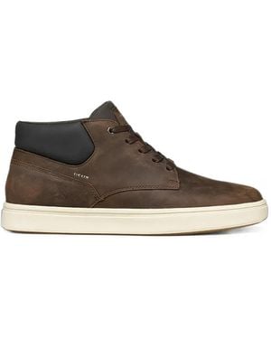 Geox Baskets En Cuir À Lacets - Marron