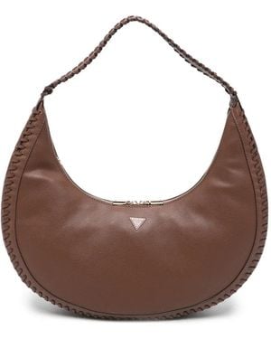 Guess Whipstitch-Trim Shoulder Bag - Brown