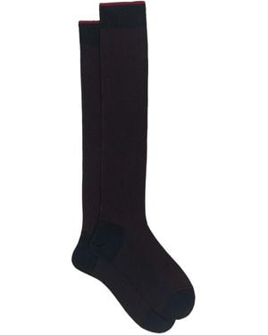Gallo Ribbed Knee-High Socks - Black