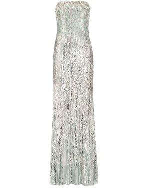 Jenny Packham Honesty Sequin-Embellished Maxi Dress - White