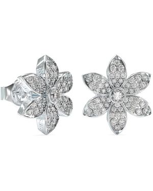 Guess Pavé Flower Stud Earrings - White