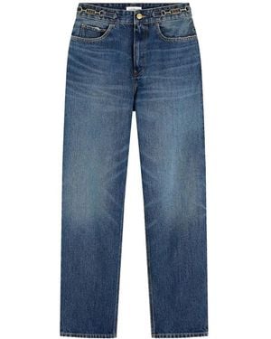 Tommy Hilfiger Chain-Detail Whiskered Jeans - Blue