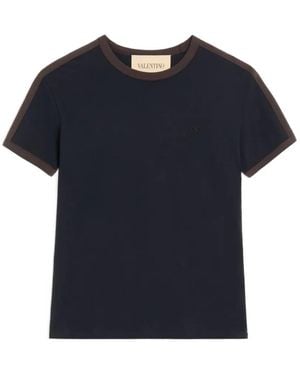 Valentino Garavani Vlogo-Embroidery T-Shirt - Blue