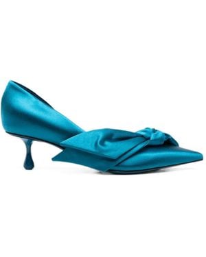 Jimmy Choo Bow-Detail Pointed-Toe Court Shoes - Blue