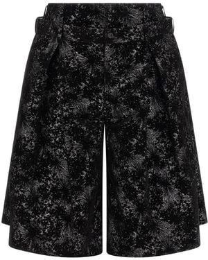 Comme des Garçons Double-Layer Abstract-Pattern Shorts - Black