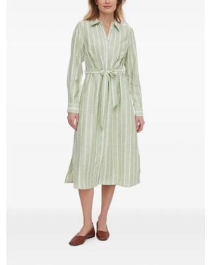 Mos Mosh Striped Tie-Waist Midi Dress - Green