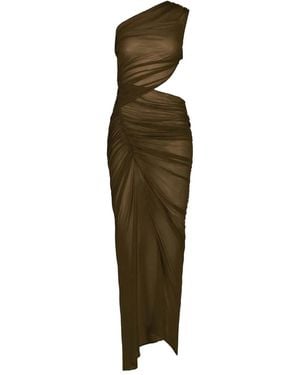 Atlein Asymmetrisches Maxikleid mit Drapierung - Grün