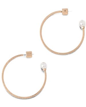 AllSaints Pearl-Embellished Pearl Hoop Earrings - White