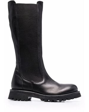Moma Knee-Length Leather Boots - Black