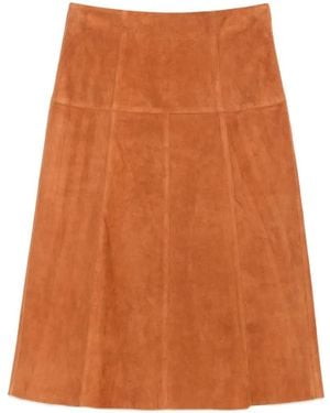 Isabel Marant Falda acampanada de ante - Naranja