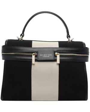 MY BEST BAG Bazaar Striped Shoulder Bag - Black