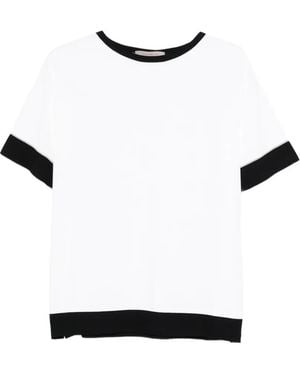 D.exterior Contrast-Trim T-Shirt - White