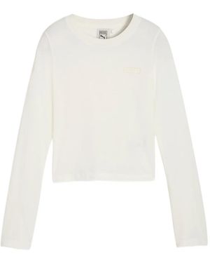 PUMA X Rosé Cropped Top Met Lange Mouwen - Wit