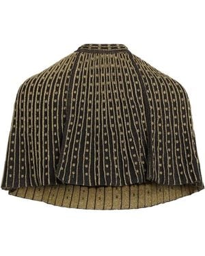 Elie Saab Poncho Mit Stehkragen - Braun