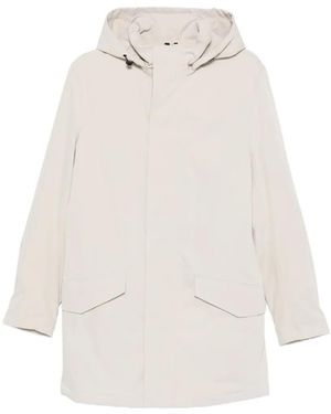 Profuomo Hooded Parka Coat - White