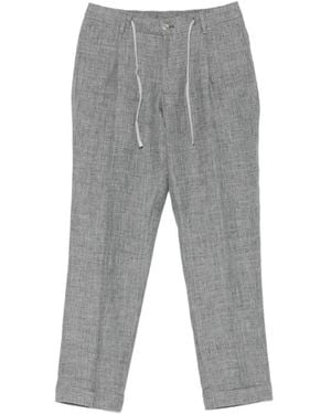 Barba Napoli Roma Drawstring-Waistband Pleated Trousers - Grey
