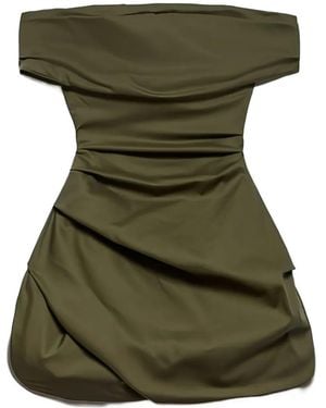 Aniye By Draped Off-Shoulder Mini Dress - Green