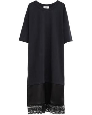 VAQUERA Lace-Trim Midi Dress - Black