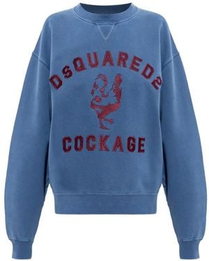 DSquared² Sweatshirt With Logo - Blue