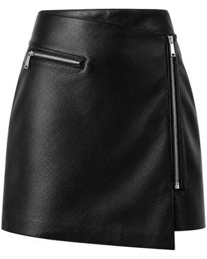 KARL LAGERFELD Asymmetric Zip-Up Mini Skirt - Black