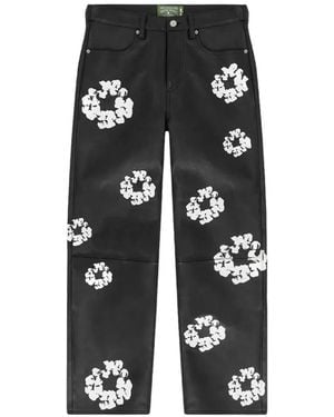 DENIM TEARS Floral-Motif Trousers - Black