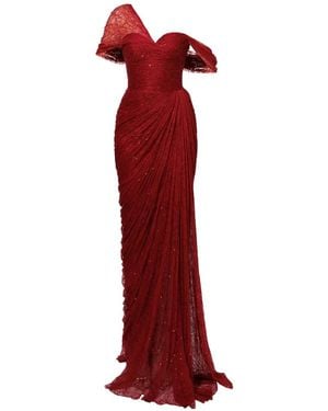 IRIS SERBAN Robe Scarlett Drapée À Sequins - Red