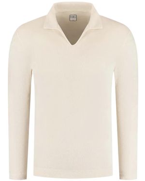 Fedeli Poloshirt mit V-Ausschnitt - Weiß