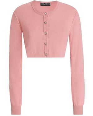 Dolce & Gabbana Buttoned Knitted Cardigan - Pink