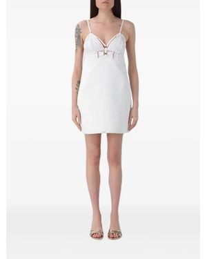 Elisabetta Franchi Strappy Duchesse Mini Dress - White
