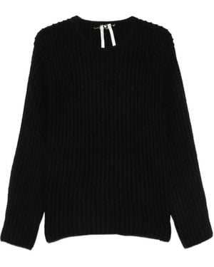 Label Under Construction Gerippter Strickpullover - Schwarz