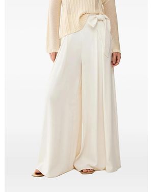 Pennyblack Bow-Detail Palazzo Pants - Natural
