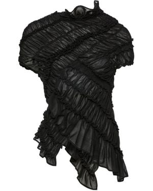 Magda Butrym Ruffled Ruched Blouse - Black