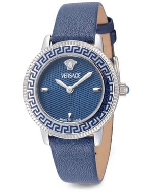 Versace Greca-Embellishment 30Mm Watch - Blue