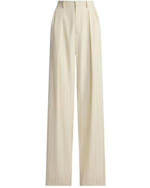 Ralph Lauren Pleated Striped Tailored Pants - White