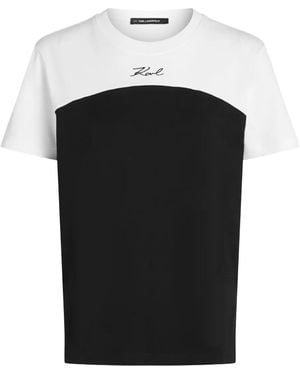 KARL LAGERFELD Short-Sleeves Cotton T-Shirt - Black