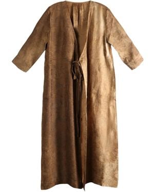 Uma Wang Anthea Long-sleeve Midi Wrap Dress - Brown