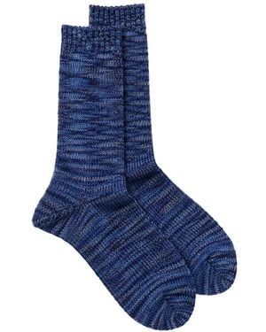 Anonymous Ism Chaussettes En Maille À Poignets Côtelés - Blue