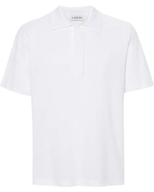 Lanvin Short-Sleeve Cotton Polo Shirt - White