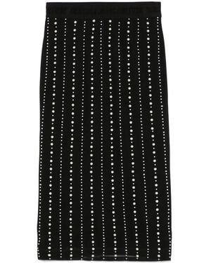 Versace Jeans Couture Pearl-Embellished Midi Skirt - Black