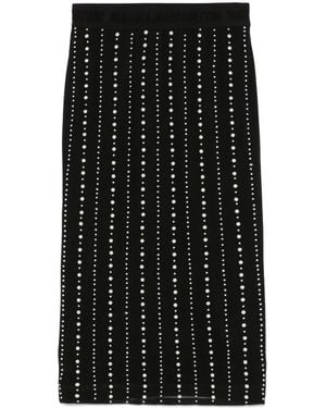 Versace Jeans Couture Pearl-Embellished Midi Skirt - Black