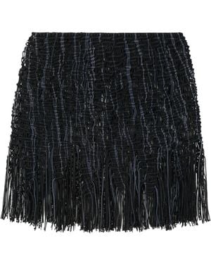 Roberta Einer Minigonna Element Con Frange - Nero