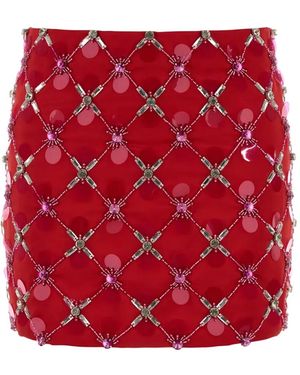 Des Phemmes Beaded Mini Skirt - Red