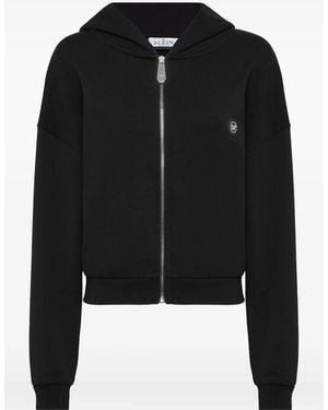 Philipp Plein Sudadera con capucha y detalles de strass - Negro