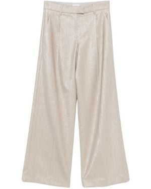 Brunello Cucinelli Pantalones Con Efecto Brillante - Blanco