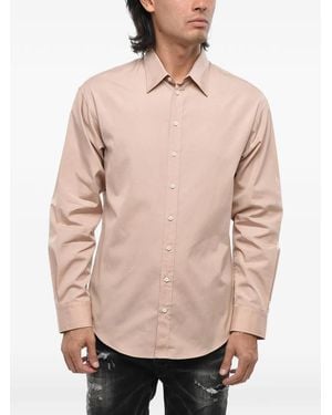 DSquared² Logo-Print Poplin Shirt - Natural